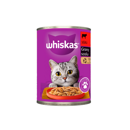 WHİSKAS SIĞIRLI VE GRAVY SOSLU K 400G*24 resmi